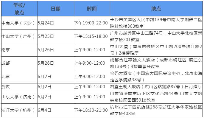 招生宣讲安排日程